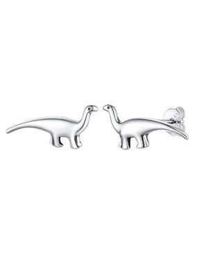 SILVERCUTE 925 Sterling Silver Dinosaur Stud Earrings Brontosaurus